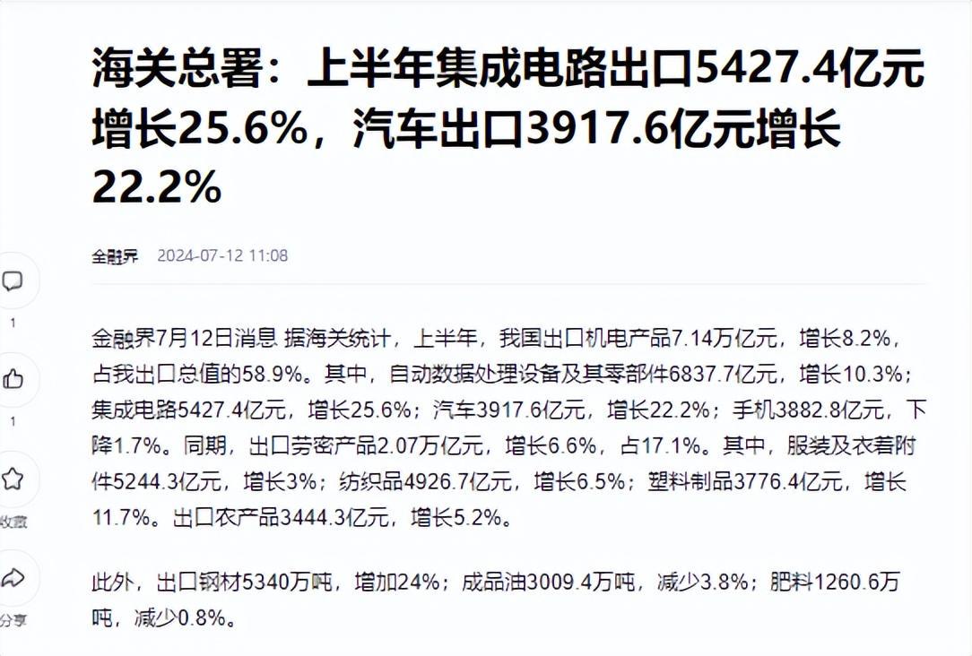 上半年中國芯片出口5427億，歐美繃不住了，美國封鎖技術失??？(圖22)